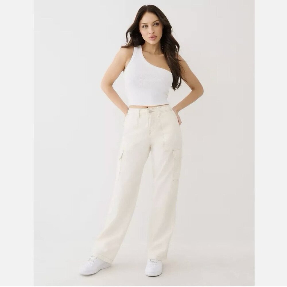 True Religion Military SN Cargo Pants Size 29 Winter White MSRP $139 NWT Womens - Picture 8 of 11